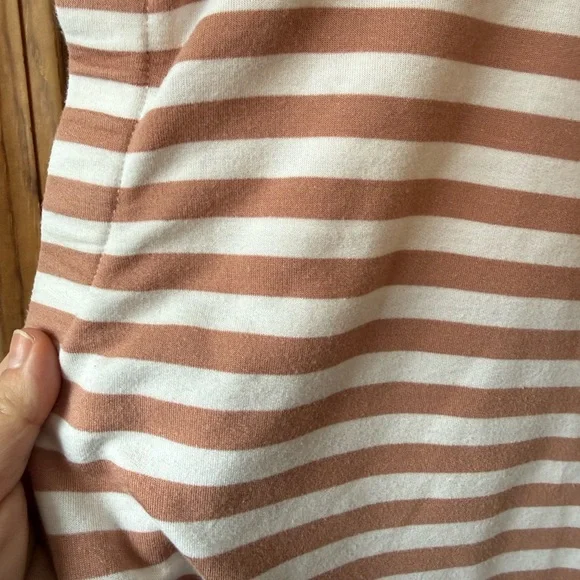 Jane + Delancey Blush Pink Striped Dolman Sleeve Top Casual Boho Scoop Neck Tee - Picture 6 of 8